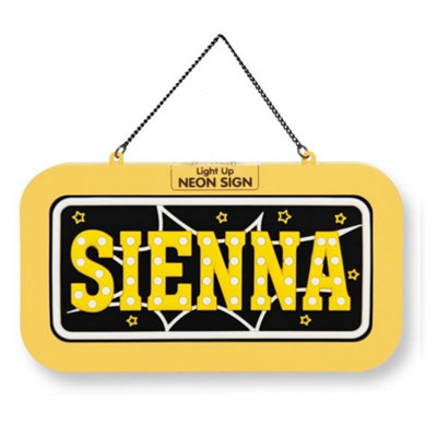 History & Heraldry Light Up Neon Name Sign - Sienna Size 3