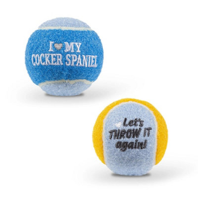 History & Heraldry Pre-Personalised Dog Balls Gift Pack 2Pcs Blue I Love My Cocker Spaniel from B&Q