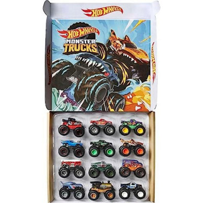 Hot Wheels Pack Of 12 Monster Trucks - Assorted Colours - Image 4
