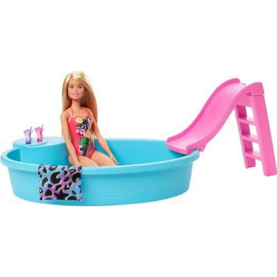 Barbie Doll, 11.5-Inch Blonde and Pool Playset with Slide and Accessories GHL91 - Image 6
