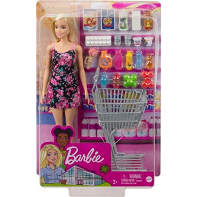 Barbie Doll Shopping Time 25-Piece Set With Shopping Cart
