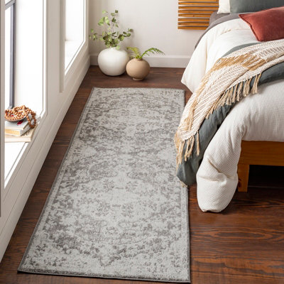 Livabliss Harput-Vintage Blue Orange Yellow Grey Traditional Boho Living Dining Bedroom Rug 80 X 220 Cm Easy CareNon Shedding from B&Q