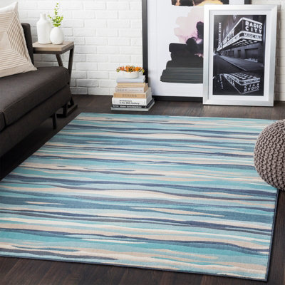 Livabliss City-Modern Blue Beige Grey Graphic Living Dining Bedroom Rug 160 X 220 Cm Easy CareNon Shedding from B&Q