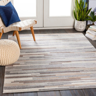 Livabliss Roma-Modern Grey Brown White Living Dining Bedroom Rug 160 X 215 Cm Easy CareNon Shedding from B&Q