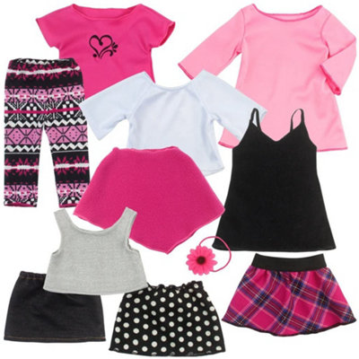 Sophia's By Teamson Kids 11 Piece Spring Set For 18" DollsPink/black from B&Q