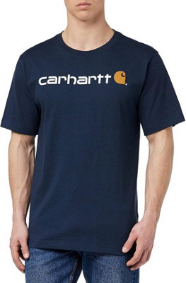 Carhartt Relaxed Fit Heavyweight Logo Graphic T-Shirt Navy Xl from B&Q