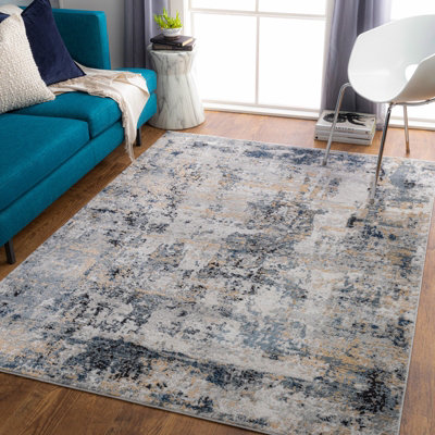 Livabliss Jolie-Abstract Grey Beige Yellow Black Modern Marble Living Dining Bedroom Rug 160 X 220 Cm Easy CareNon Shedding from B&Q