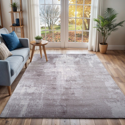 Livabliss Wanderlust-Abstract Taupe Grey Black Modern Marble Living Dining Bedroom Rug 200 X 275 Cm Easy CareNon Shedding from B&Q