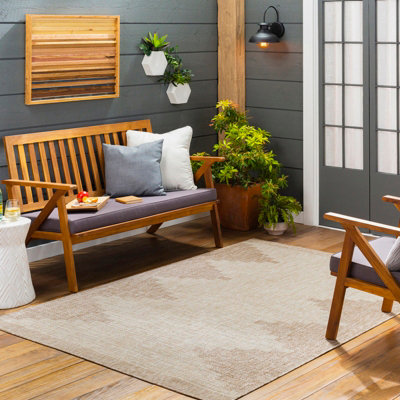 Livabliss Eagean-Global Cream Beige Brown In- & Outdoor Rug 160 X 230 Cm Easy CareNon Shedding from B&Q