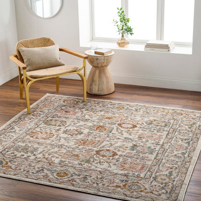 Livabliss Amira Square Vintage Traditional Oriental Boho Burnt Area Rug 200 X 200 Cm Orange