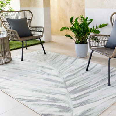 Livabliss Roma-Modern Green Grey Ivory Living Dining Bedroom Rug 160 X 215 Cm Easy CareNon Shedding from B&Q