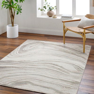 Livabliss Roma-Modern Grey Brown Green Living Dining Bedroom Rug 160 X 215 Cm Easy CareNon Shedding from B&Q