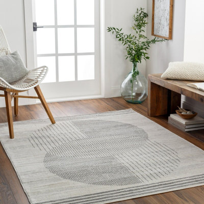 Livabliss Floransa-Geometric Brown Grey Blue Modern Living Dining Bedroom Rug 160 X 215 Cm Easy CareNon Shedding from B&Q