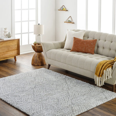 Livabliss Cloudy Shaggy-Geometric Beige Grey Soft Plush Pile Living Bedroom Rug 200 X 275 Cm Easy CareNon Shedding from B&Q