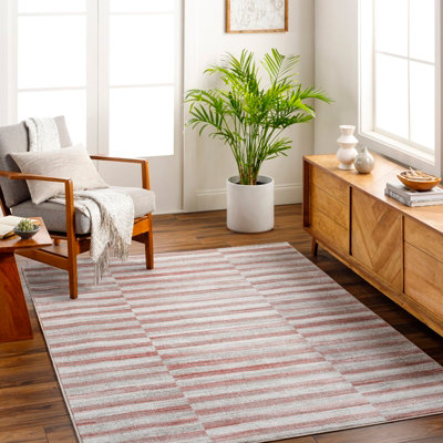 Livabliss San Francisco-Modern Pink Grey Burgundy Graphic Living Dining Bedroom Rug 160 X 213 Cm Easy CareNon Shedding from B&Q