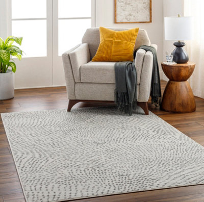 Livabliss Pisa-Modern Grey Charcoal Living Dining Bedroom Rug 200 X 275 Cm Easy CareNon Shedding from B&Q