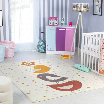Livabliss Ankara-Kids Mulitcoloured Yellow Blue Washable Rug For Children's Rooms 160 X 213 Cm Easy CareNon Shedding from B&Q