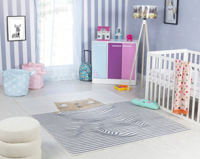 Livabliss Lillian-Kids Beige Brown Grey Black Washable Rug For Children's Rooms 120 X 170 Cm Easy CareNon Shedding from B&Q