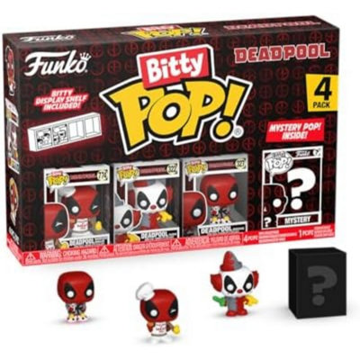 POP Funko Bitty 4 Pack: Deadpool - Griller,Clown,Bedtime & More | Official Superheroes Merch - Tiny 0.9 inch Figures with Display Shelf - Cake Topper, Party Bag and Stocking Filler Gift - Image 9