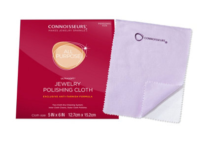  - Connoisseurs Ultrasoft All Purpose Small Jewellery Polishing Cloth5X6 Inch Dual Layer Cleaner For GoldSilver & Platinum