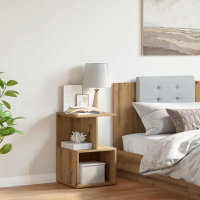 Berkfield Bedside Cabinet Artisan Oak 35X35X55 Cm Engineered Wood from B&Q
