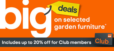Big deals on selected garden furniture, includes up to 20% off for Club members. Includes GoodHome Galini Black 10 Seater Garden furniture set. Terms & conditions apply, see the *terms & conditions at the end of the page. Shop now.