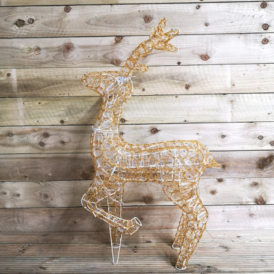 1.05m LED Indoor Outdoor Acrylic Standing Reindeer Christmas Decoration in Warm White - 5