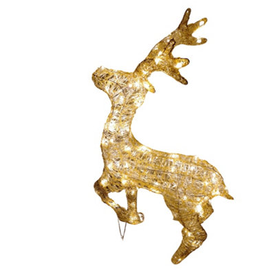 1.05m LED Indoor Outdoor Acrylic Standing Reindeer Christmas Decoration in Warm White - 6