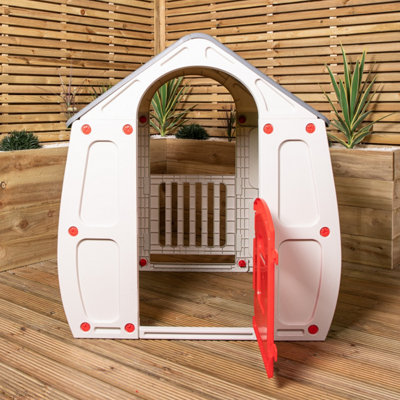 1.09m Grey & Green Kids Indoor Outdoor Plastic Wendy House Magical Playhouse - 3