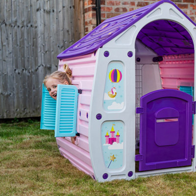 1.09m Purple Kids Indoor Outdoor Plastic Wendy House Unicorn Magical Playhouse - 5
