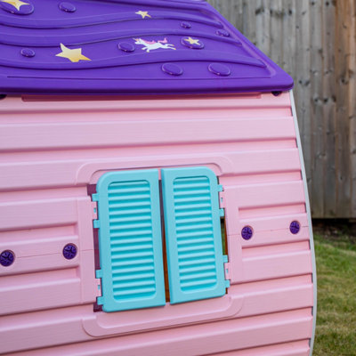 1.09m Purple Kids Indoor Outdoor Plastic Wendy House Unicorn Magical Playhouse - 6