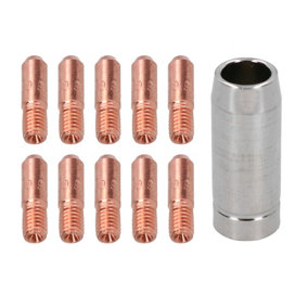 1.0mm Mini Contact Tips 10pk & Shroud Hobby Welding Torch Welder MIG Gas