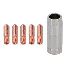 1.0mm Mini Contact Tips 5pk & Shroud Hobby Welding Torch Welder MIG Gas