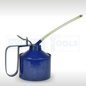 1. 1/2 Pint Oil Can Oiler Garage Workshop Thumb Pump Lever Action Rigid Spout
