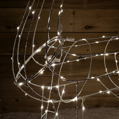 1.14m Outdoor Light Up Reindeer Christmas Decoration with Twinkling Warm White LEDs - 7