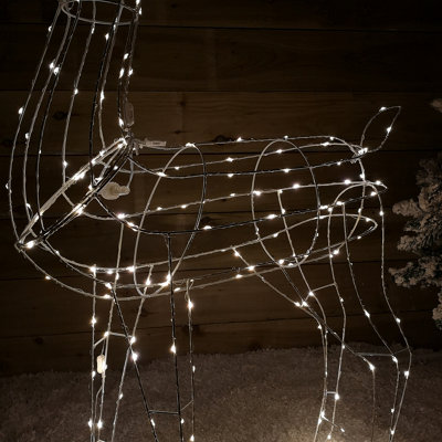 1.14m Outdoor Light Up Reindeer Christmas Decoration with Twinkling Warm White LEDs - 8