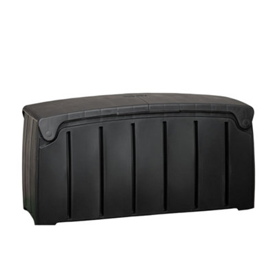 1.15m x 61cm Large Black Garden Storage Box with 300 Litre Capacity ...