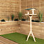 1.16m Traditional Wooden Garden Bird Seed Feeder Table with Green Roof