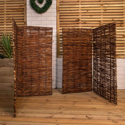 1.16m x 1.22m Double Garden Patio Willow Wheelie Bin Screen Hideaway - 5