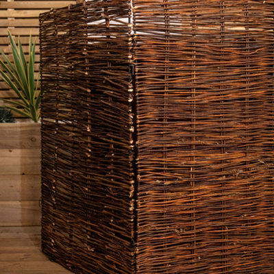 1.16m x 1.22m Double Garden Patio Willow Wheelie Bin Screen Hideaway - 7