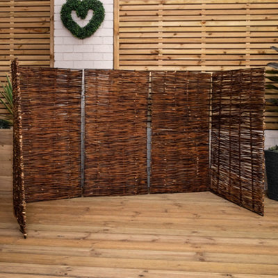 1.16m x 1.83m Triple Garden Patio Willow Wheelie Bin Screen Hideaway - 3