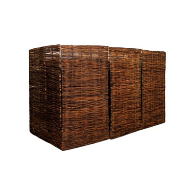 1.16m x 1.83m Triple Garden Patio Willow Wheelie Bin Screen Hideaway - 8