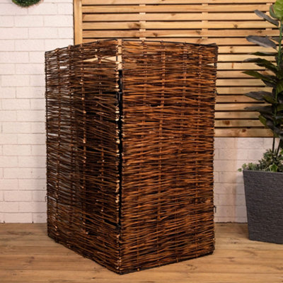 1.16m x 61cm Single Garden Patio Willow Wheelie Bin Screen Hideaway