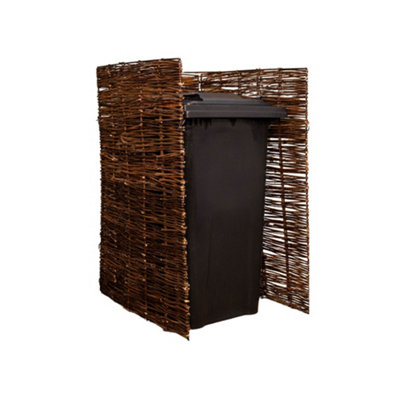 1.16m x 61cm Single Garden Patio Willow Wheelie Bin Screen Hideaway - 8