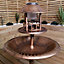 1.1m Bronze Effect Resin Garden Bird Bath & Table with Solar Light