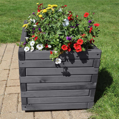 1.1m Grey Pine Raised Trough Planter - 6