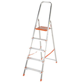 1.1m Lightweight Aluminium Platform Step Ladders 5 Tread Anti Slip DIY Steps