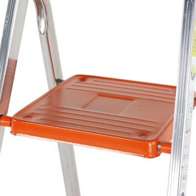 1.1m Lightweight Aluminium Platform Step Ladders 5 Tread Anti Slip DIY Steps - 4