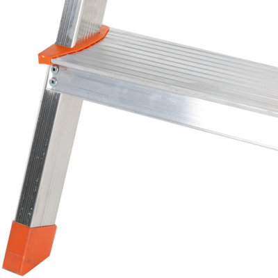 1.1m Lightweight Aluminium Platform Step Ladders 5 Tread Anti Slip DIY Steps - 5