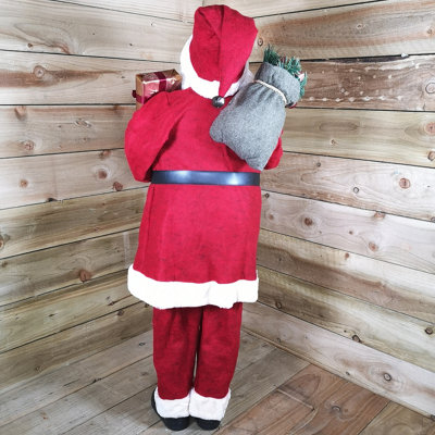 1.1m Luxury Large Standing Red Suit Santa Indoor Father Christmas